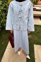 Lace Detailed Denim Suit Ice Blue - 3