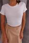 Women's Crew Neck Lycra Short Sleeve Crop Blouse - 4