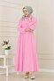 Elastic Waist Pocketed Yasmin Dress-Pink - 2