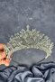 Green Tint Livan Beaded Bridal Henna Crown Hair Accessory - 3