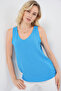 V-Neck Zero Sleeve Blouse 950 - B.Blue