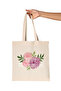 Minimalist Pink and Purple Rose Printed Gift Organic Raw Cloth Bag