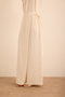 Woven Trousers with Metal Buckle Tie Detail at the Waist - 3