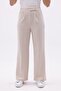 High Waist Front Pleated Velcro Closure Plus Size Seersucker Palazzo Pants - 8
