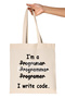 I Write Code Printed Software Developer Organic Raw Cloth Bag