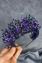 Purple elisa design beaded bridal henna crown hair accessory - 7