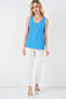 V-Neck Zero Sleeve Blouse 950 - B.Blue - 3