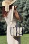 Striped Patterned Summer Canvas Shoulder Bag