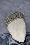 Anthracite Gray Elisa Design Beaded Bridal Henna Crown Hair Accessory - 4