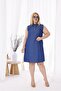 Plus Size Polo Neck Jean Dress with Snap Detail - 6