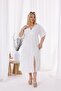 Double Breasted Neckline Elastic Waist Dress - 7