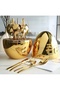 Hollow Set 24 Compartment Gold Cutlery Box – Egg Shaped Empty Fork Spoon Stand 31X19 - 2