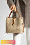 Original Women's Medium Size Waterproof Faux Leather Printed Hand and Shoulder Bag Shopper 342055Pc