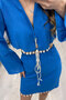 Women's Mussel Shell Detailed Blouse Skirt Bottom Top 2 Piece Set - 3
