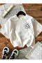 Unisex Happiness Comes in Waves Printed Oversize Crew Neck T-Shirt - 2