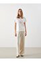Lcw Vision Ecru Crew Neck Printed Women's T-Shirt - 2