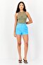 Women Solid Basic Shorts, Light Blue - 2