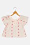 Toddlers Girl Round Neck Allover Print Short Sleeves Top, Multicolor - 2