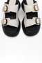 Joanes Ecru Skin Genuine Leather Double Striped Women's Wedge Sole Slippers - 2