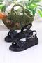 05-2077 Soft Comfortable Buckle Detailed Gathered Band Women's Sandals - 5
