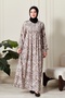 Shirred Robadan Buttoned Front Viscose Fabric Tesseture Clothing Mother Dress Prayer Dress
