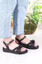 05-2077 Soft Comfortable Buckle Detailed Gathered Band Women's Sandals - 3