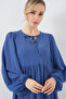 Women's Balloon Sleeve Long Hijab Dress 2464 - Cobalt Blue - 4