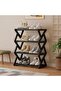 FFD Black Plastic Shoe Rack, 4‑Tier – Easy No‑Tool Assembly, Sturdy Entryway/Bedroom Organizer - 3