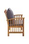 Garden Bench | Dark grey cushions, Natural wood - 2