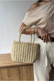 Women's Straw Handbag Beige Straw - 2