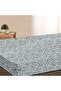 Dalya 100% Cotton Double Fitted Sheet Set Indigo - 160X200+30 cm - 3