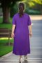 Yandan Pocketed Belt Full Button Detail Short Sleeve Cotton Viscosin Large Size Dress - 4