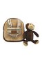 Kindergarten backpack, reversible, plush monkey, removable, 21cm - 4