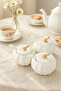 3-Piece White Handmade Ceramic Sugar Bowl / Spice Bowl – Pumpkin Form - Presentation - 4