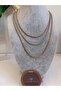 Steel Three Color Thin Twist Chain Necklace - 3