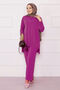 Casual Comfortable Fit Double Sandy Set Fuchsia - 3