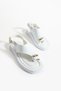 Women's White Daily Ring Detailed Flip Flops Sandals Summer Lightweight High Sole Sea Pool Slippers