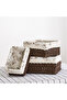 Handwoven Storage Baskets Set of 3 Durable Rectangular Woven Bins with Removable Fabric Lining - 2
