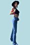 Gabriel Women's Medium Blue High Waist Stretchy Denim Fabric Flare Jeans - 3
