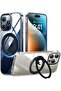 Magnetic Case for iPhone 15 Pro with 360° Ring Stand, Anti-Slip Drop-Proof MagSafe Cover