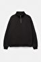 Fermuarlı dik yaka basic sweatshirt - 5
