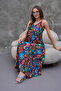 Full Length Suspender Pleated Viscose Dress - 7