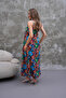 Full Length Suspender Pleated Viscose Dress - 6