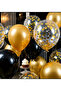 Metallic Gold Black Transparent Sequin Balloon Set of 20