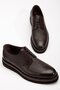 Genuine Leather Men's Classic Shoes Brown m Model Printed Leather Tied
