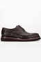 Genuine Leather Men's Classic Shoes Brown Thick Sole Tied Flat - 3