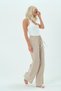 Women's Clothing High Waist Palazzo Wide Leg Trousers Beige - 3