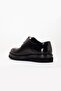 Genuine Leather Men's Classic Shoes Black Patent Leather Thick Sole Tied Flat - 5