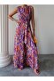 Women's Perry Patterned Belted Pocket Wide Leg Tulle Summer Jumpsuit - 5