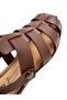 Ülkü Yaman Collection Genuine Leather Women's Knitted Sandals – Closed Toe – Adjustable Buckle - 3
